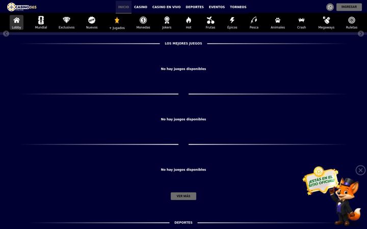Zrzut ekranu casino365online.one