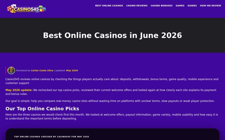 Screenshot of casino545.com
