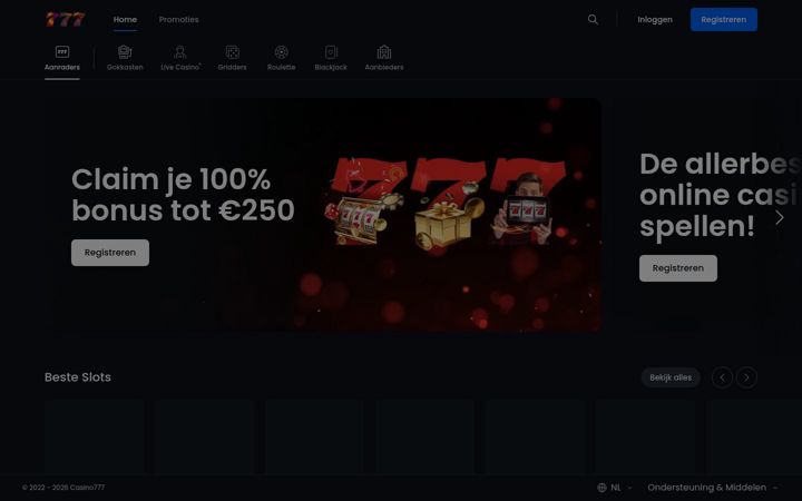 Screenshot of casino777.nl