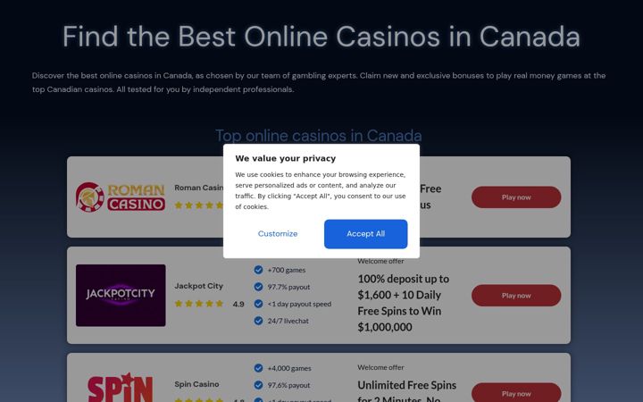 Screenshot of casinoadam.com