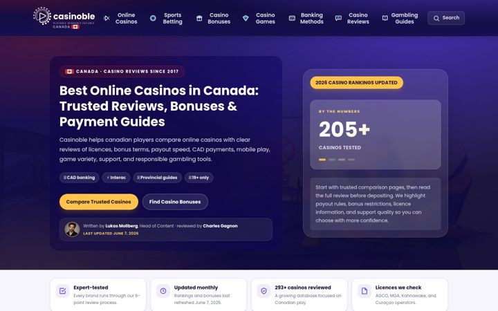 Screenshot of casinoble.ca
