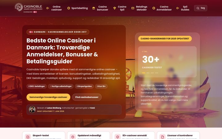 Screenshot of casinoble.dk