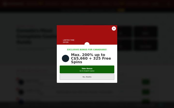 Screenshot of casinocanada.com