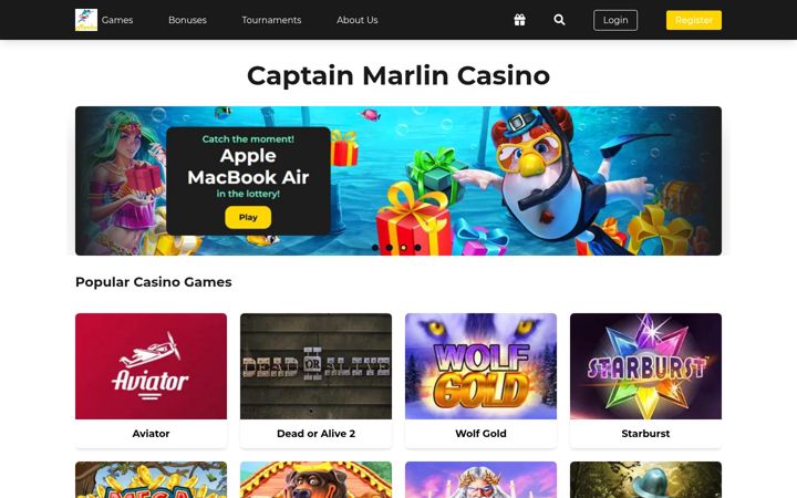 Screenshot of casinocaptain-marlin.co.uk