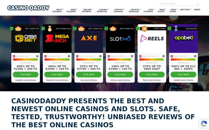 Captură de ecran a casinodaddy.com