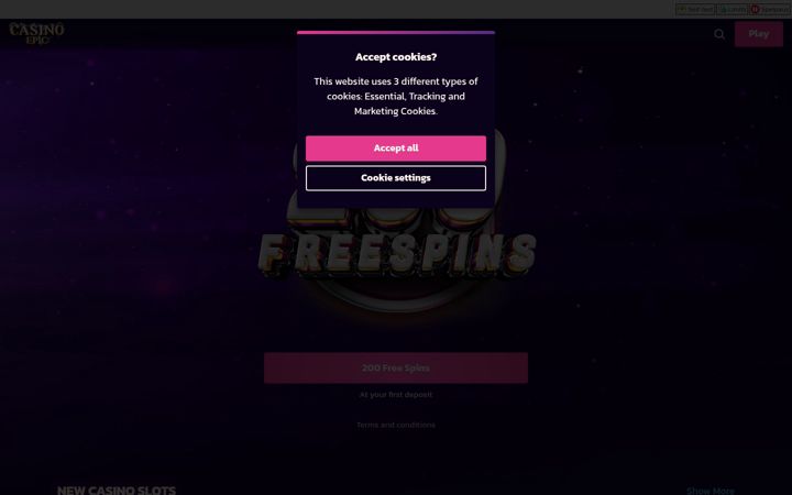 Screenshot of casinoepic.se