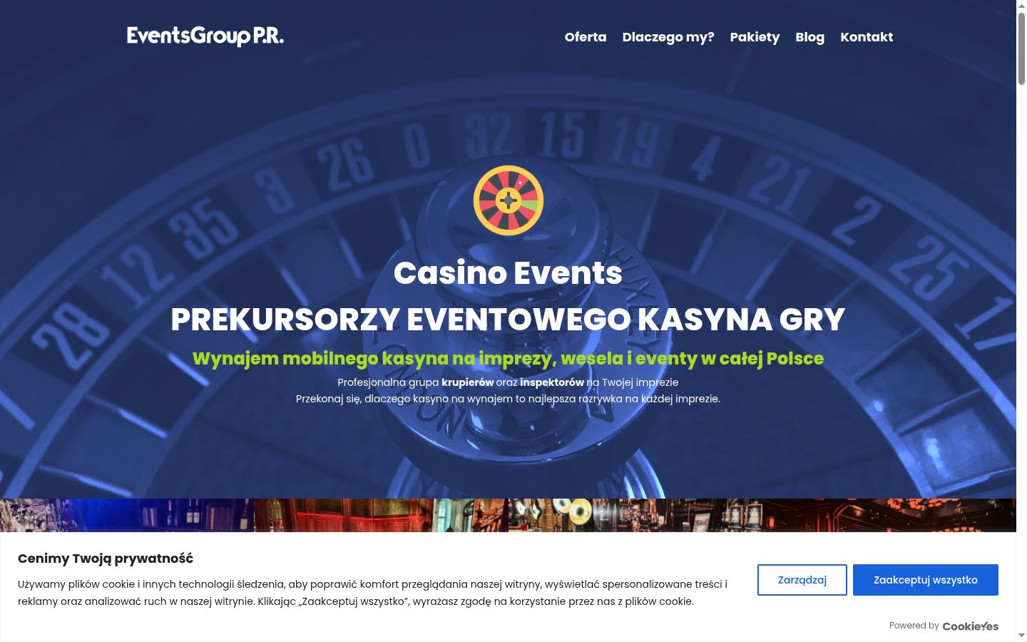 Screenshot of the consent banner shown before any interaction