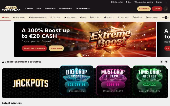 Screenshot of casinoexperience.be