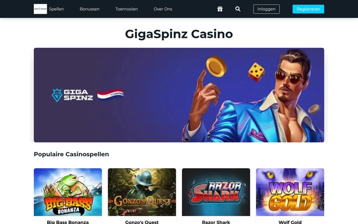 Screenshot of casinogigaspinz.com