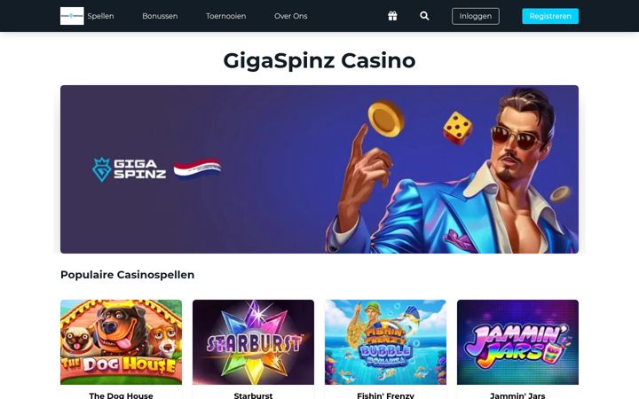 Captură de ecran a casinogigaspinznl.com