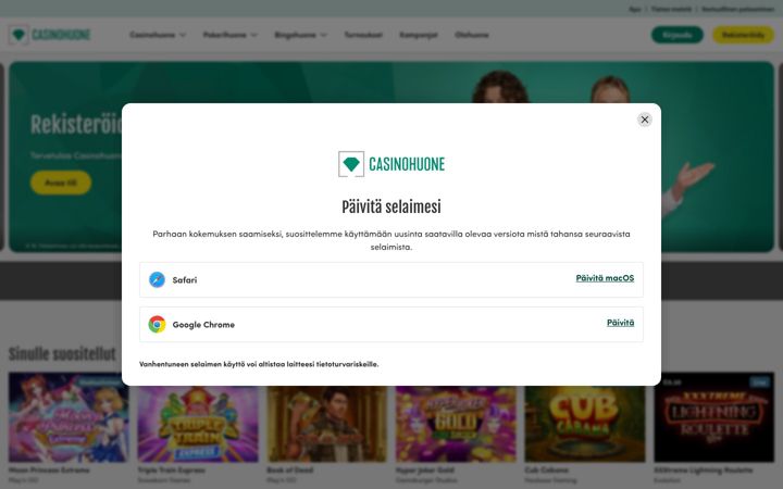Screenshot of casinohuone.com
