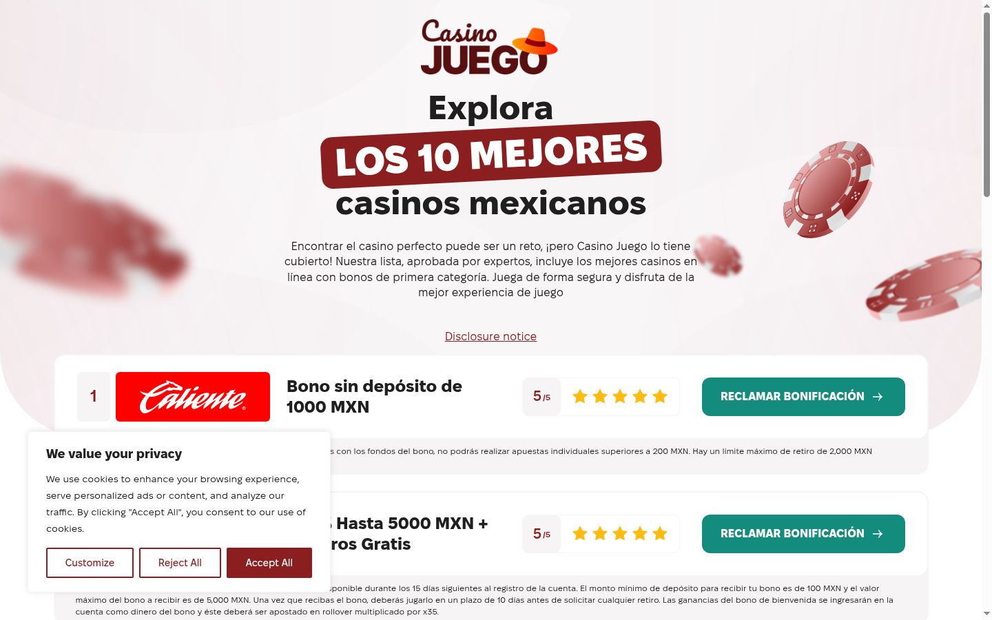 Screenshot del banner di consenso mostrato prima di qualsiasi interazione