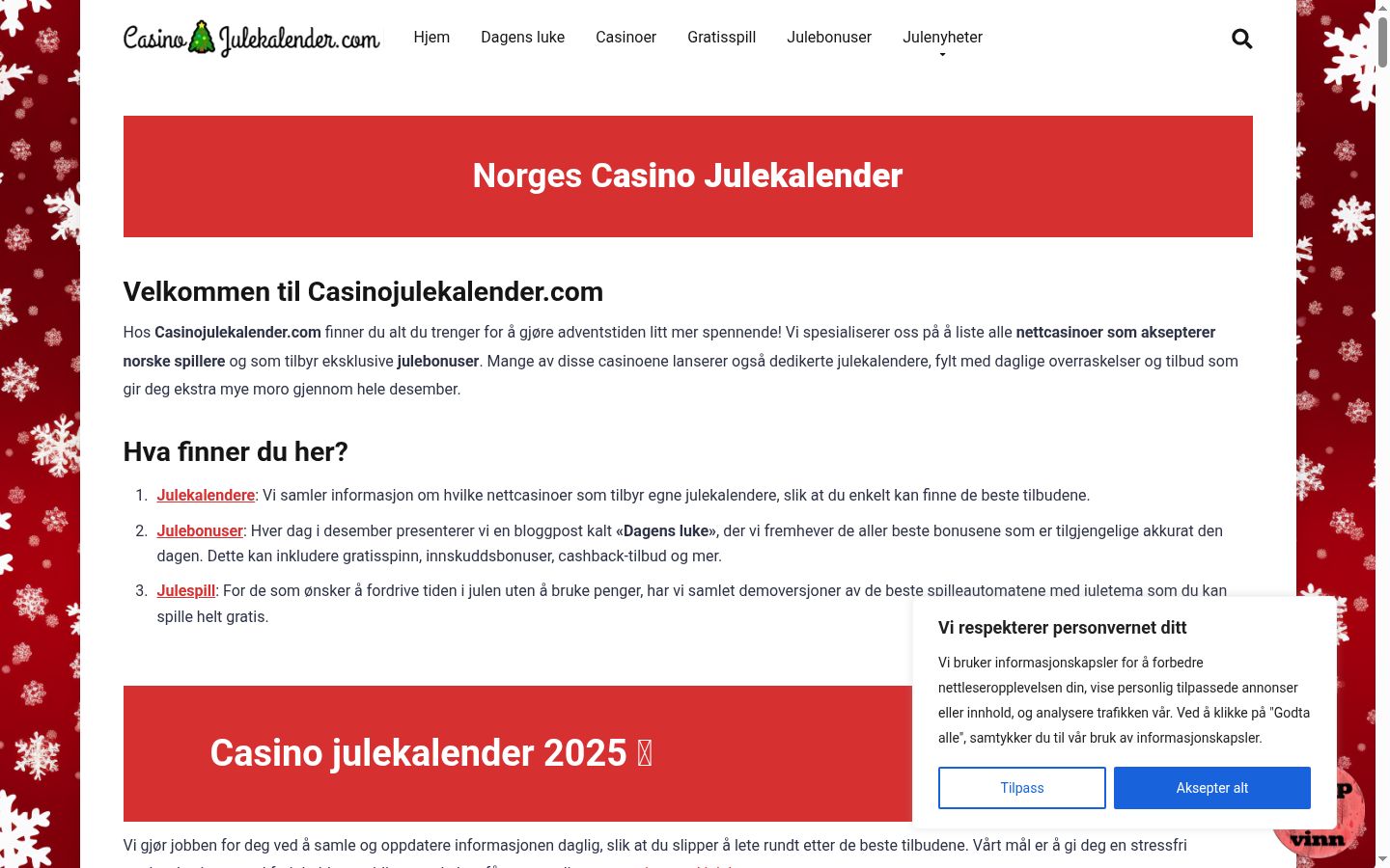 Screenshot del banner di consenso mostrato prima di qualsiasi interazione