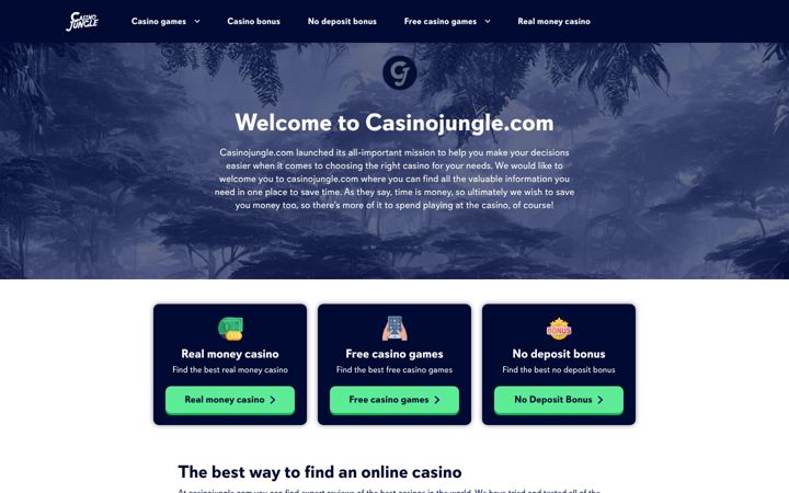 Screenshot of casinojungle.com