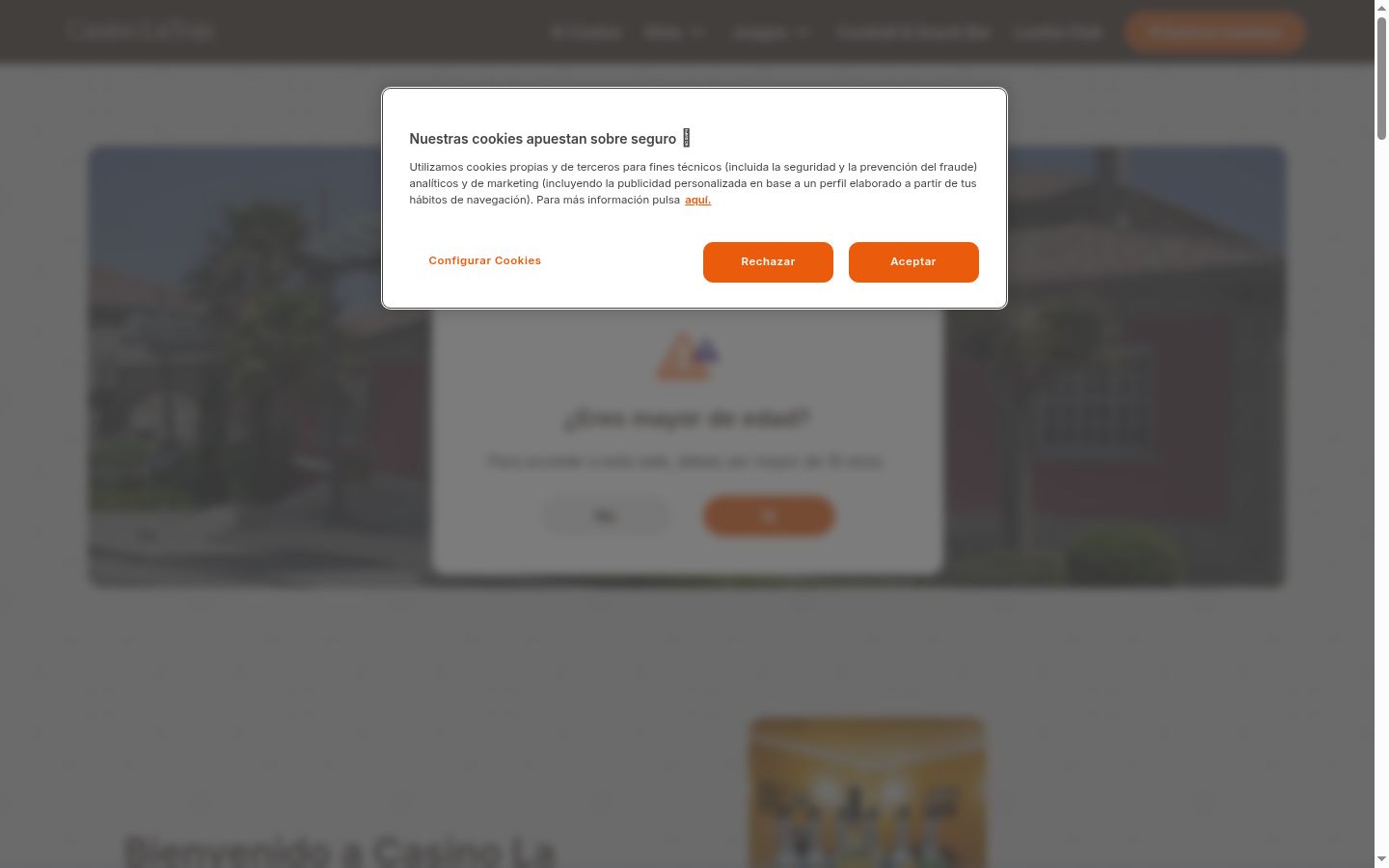 Screenshot del banner di consenso mostrato prima di qualsiasi interazione