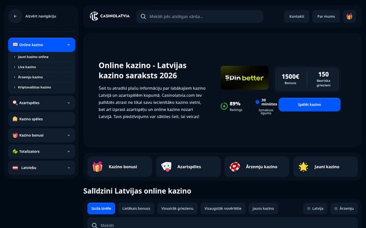 Screenshot of casinolatvia.com