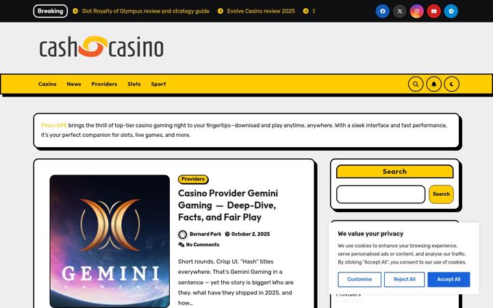 Screenshot of casinolcashslot.com