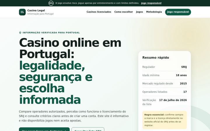 Screenshot of casinolegal.pt
