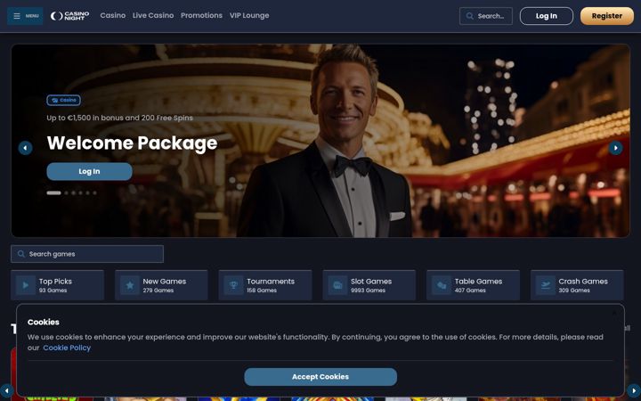 Screenshot of casinonight.com