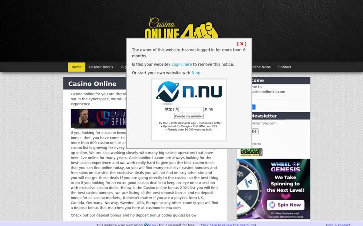 Screenshot of casinoonline4u.com