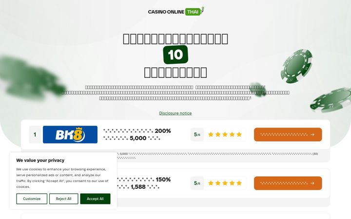 Screenshot of casinoonlinethai.com
