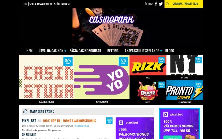 Screenshot of casinopark.se