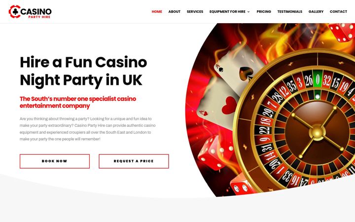 Screenshot of casinopartyhire.co.uk