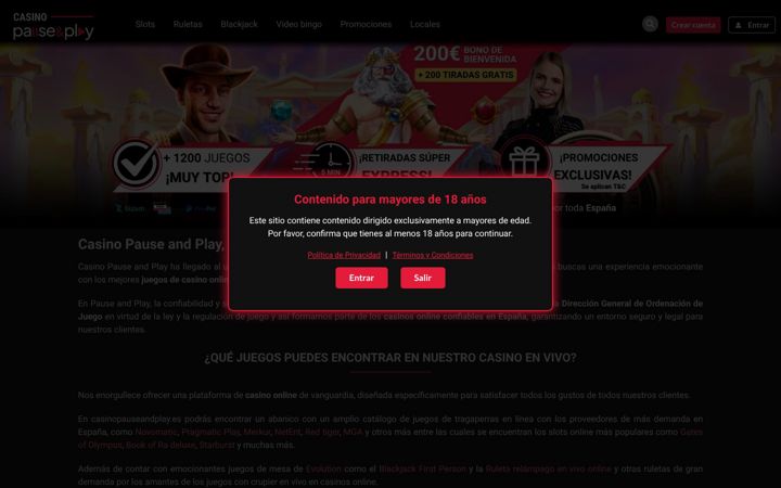 Posnetek zaslona casinopauseandplay.nom.es