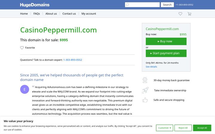 Screenshot of casinopeppermill.com