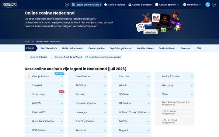 Skärmbild av casinoreviews.nl
