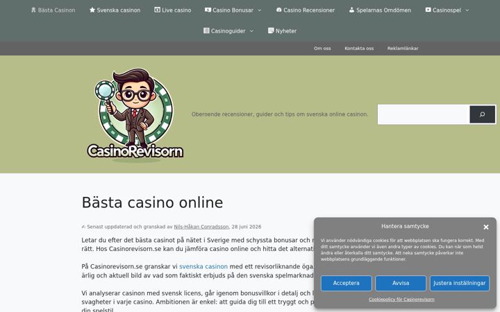 Screenshot of casinorevisorn.se