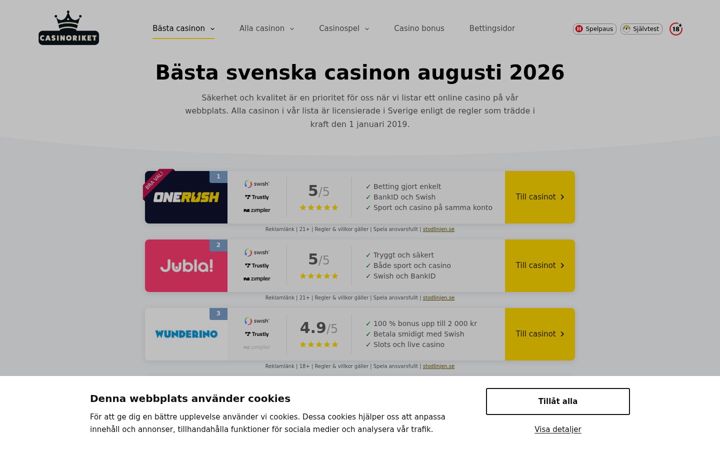 Screenshot of casinoriket.com