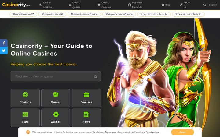 Screenshot of casinority.com