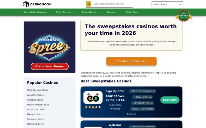 Screenshot of casinoroom.com