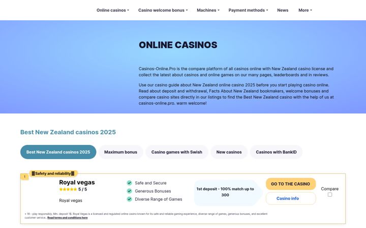 Screenshot of casinos-online.pro