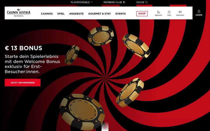 Screenshot of casinos.at