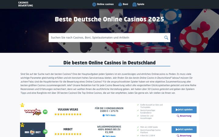 Screenshot of casinosbewertung.de