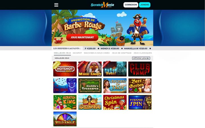 Screenshot of casinoscratchmania.com