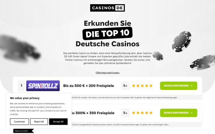 Screenshot of casinosde.com