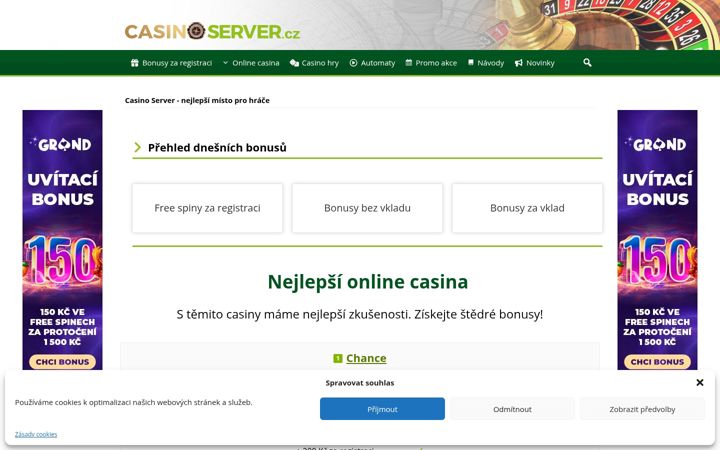 Screenshot of casinoserver.cz