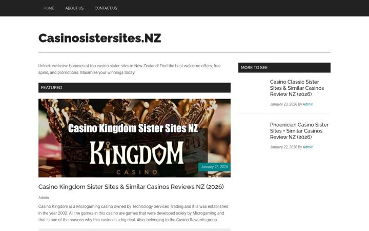 Screenshot of casinosistersites.nz