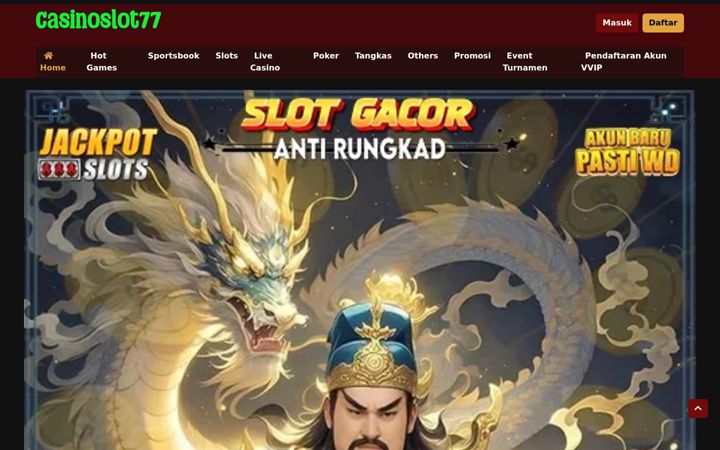 Screenshot of casinoslot77.org