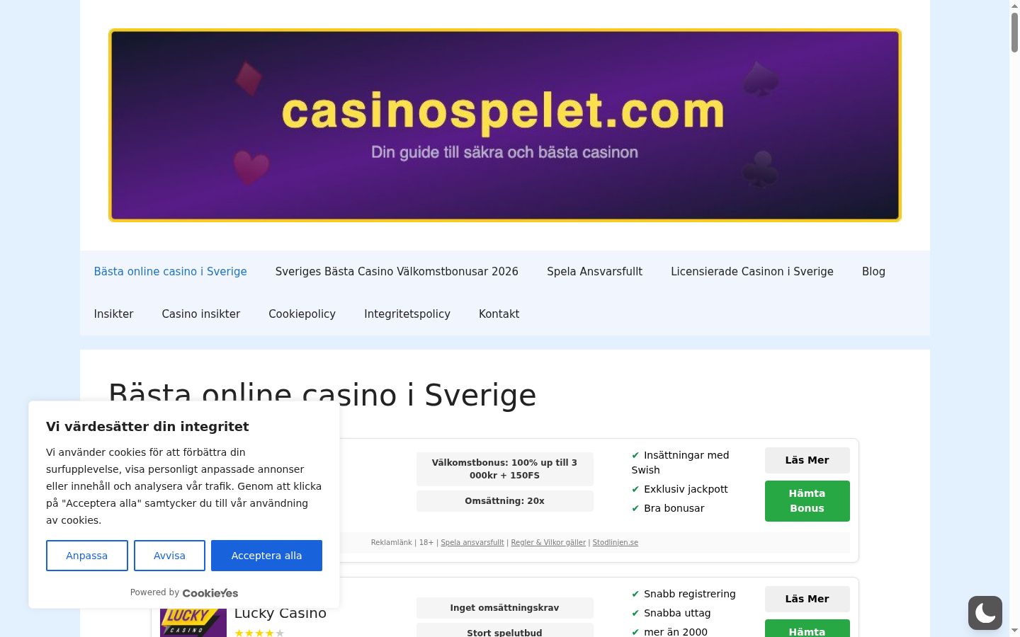Ekraanipilt nõusolekubännerist, mida näidati enne mis tahes suhtlust