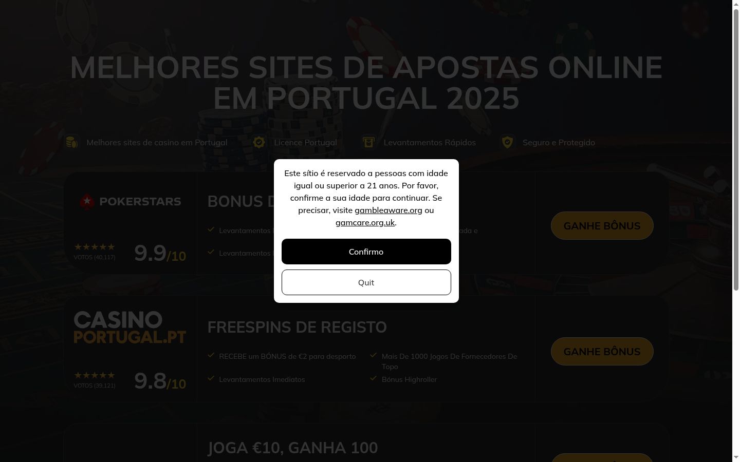 Screenshot del banner di consenso mostrato prima di qualsiasi interazione