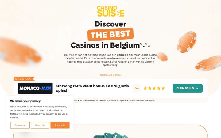 Screenshot of casinosuisse.com