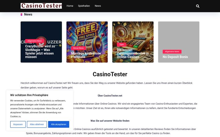 Screenshot di casinotester.net