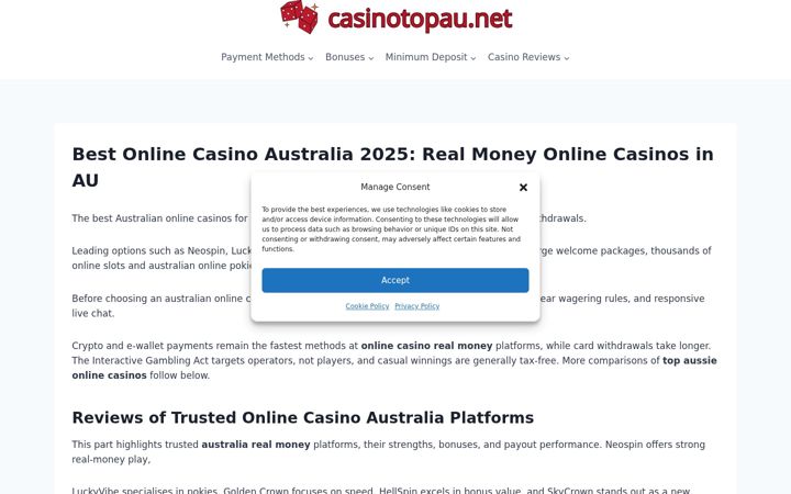 Screenshot di casinotopau.net