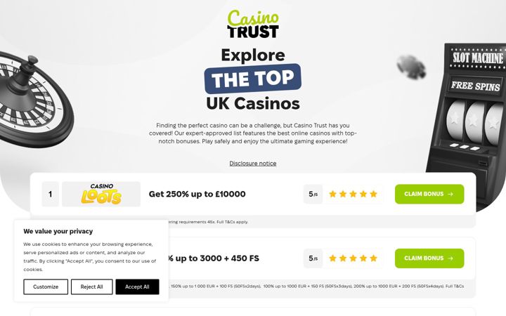 Screenshot of casinotrust.com
