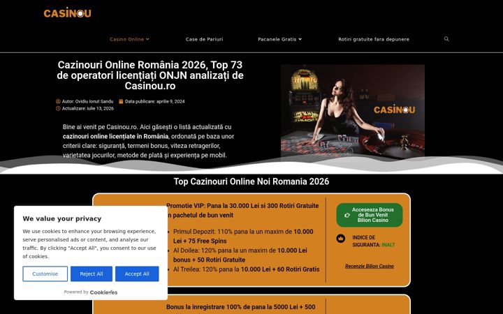 Screenshot of casinou.ro