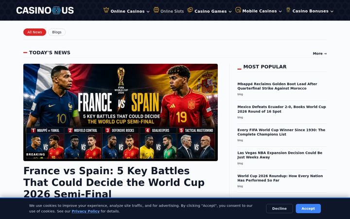 Screenshot of casinous.com